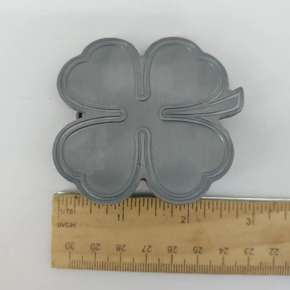 Lucky Shamrock Mens Belt Buckle 4 Leaf Clover St. Patrick's Patty Day Good